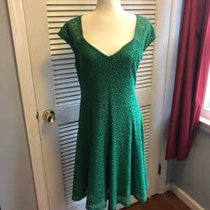 Pretty green lace overlay dress